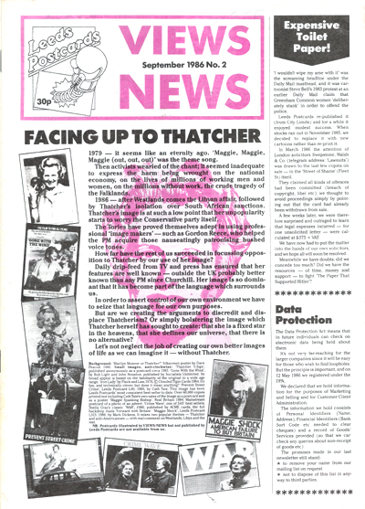Leeds Postcards: Views, News, September 1986 No. 2