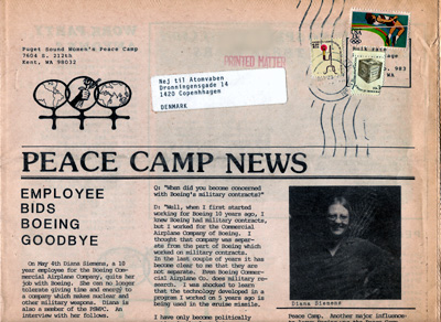Peace Camp News. Undated. Puget Sound Women's Peace Camp. Interview with Diana Siemens.
