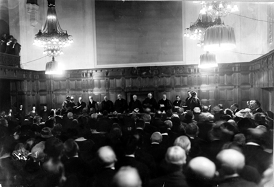 Den inernationale domstol i Haag, 1922. Kilde: Folkeforbundets billedarkiv