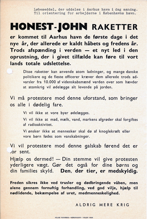 AmK løbeseddel, 1960. I Holger Terps privatarkiv. 