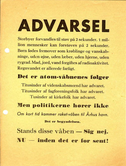AmK løbeseddel, 1960. I Holger Terps privatarkiv. 