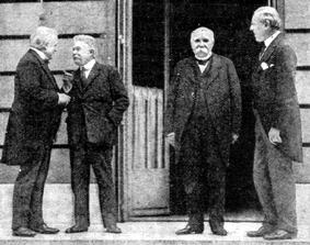 Lloyd George England, Orlando Italien, Clemenceau Frankrig, og Woodrow Wilson.