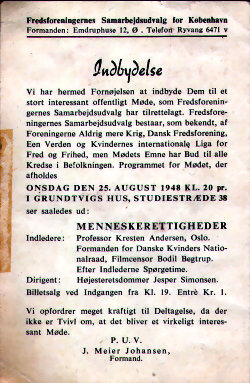 Fredsforeningerens Samarbejdsudvalg for København, 1948